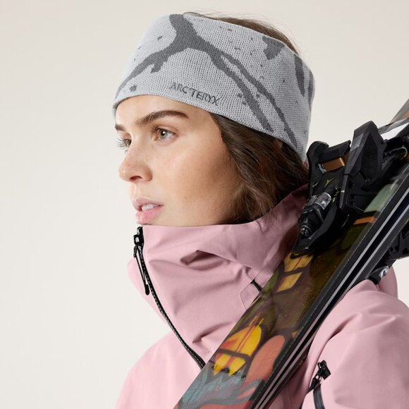 NWT LIMITED EDITION Arc'teryx Light Gray and Cream Patterned Headband NWT - Picture 2 of 4